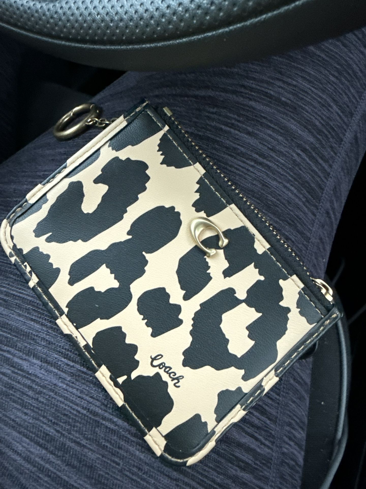 Coach Mini Skinny ID Case with Leopard Print