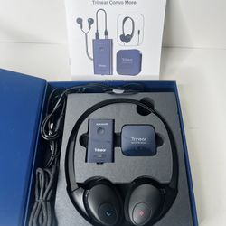 Trihear Convo More Hearing Amplifier w/ Remote Mic and Headphones
