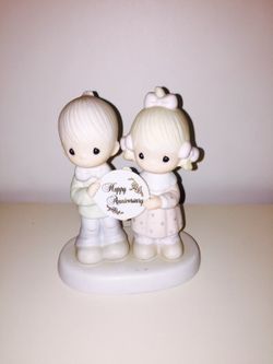 Precious Moments Enesco Jonathan and David Happy Anniversary Figurine 1983