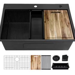 33” Drop In Kitchen Sink 
