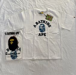 A Bathing Ape White T Shirt have Medium and small