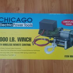CHICAGO ELECTRIC POWER TOOLS 3000 LB WINCH WITH WIRELESS REMOTE CONTROL