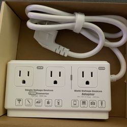 Universal Travel Adapter with 4 USB Chargers and Voltage Converter