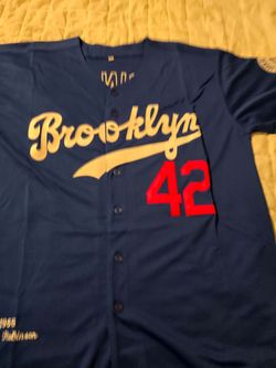 Blue jackie robinson dodger jersey