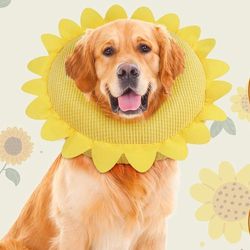 *NEW* IEUUMLER Inflatable Recovery Dog/Cat Collar Adjustable Sunflower, XL (Neck:17.7"-23.6")