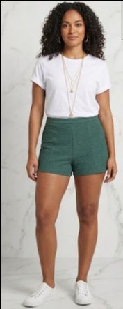 Green high-waisted shorts size large