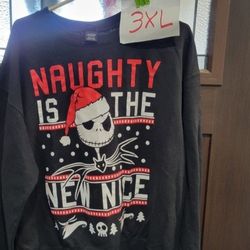 Women's 3XL Jack Skellington Christmas Ugly Crew 