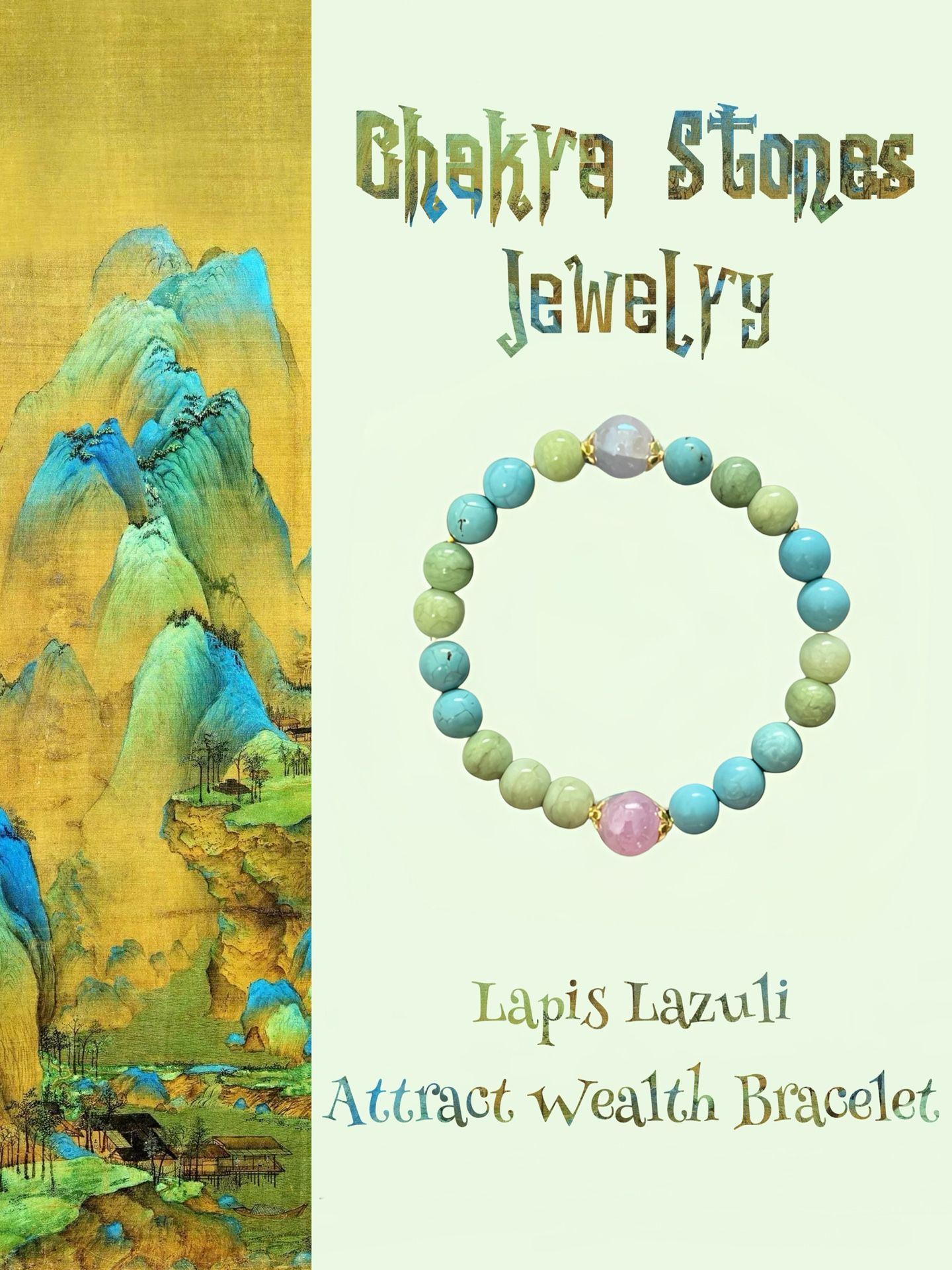 Handmade Chakra Stones Lapis Lazuli Beaded Bracelet Attract Wealth And Success