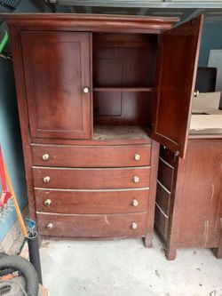 Cabinet with drawers a dresser and 2 end tables