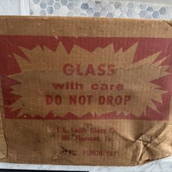  Vintage I.E Smith star Glass Punch Bowl