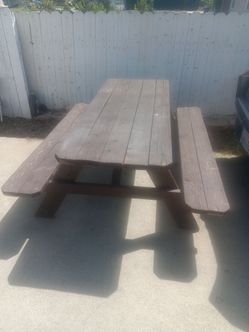 Wooden Outdoor Picnic Table with Benches