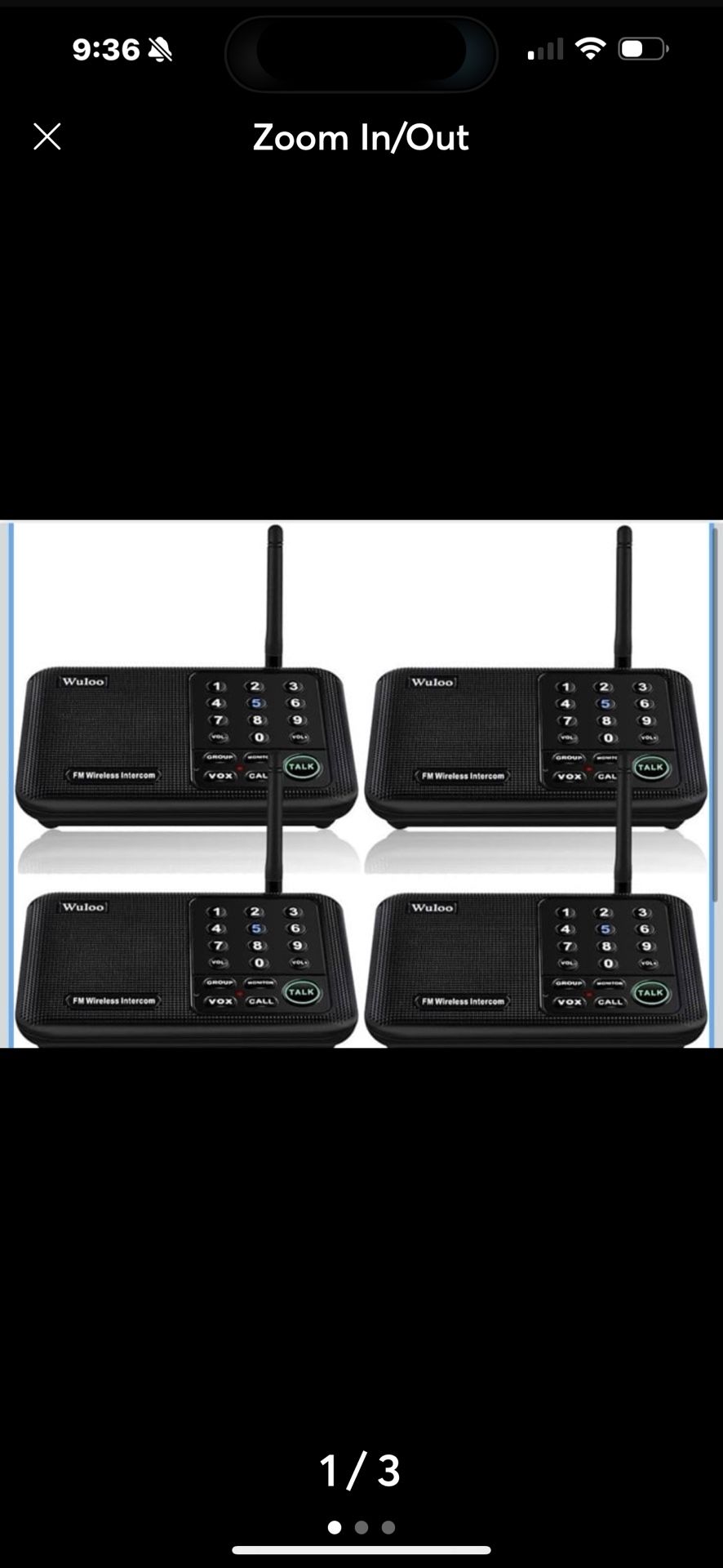 Wireless Intercom System for house set of 4