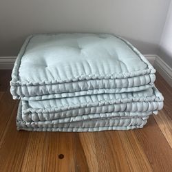 Set of 3 Hemp Linen Floor Cushions – Filled with Organic Buckwheat – Like New