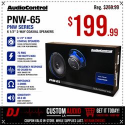 AudioControl PNW-65 Car Speakers 1 Set 6 1/2" 2-Way Coaxial Speaker System 100 Watts 🚨 Payment Options Available 🚨 No Credit Needed 🚨