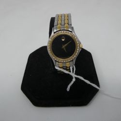 Movado Museum 85-E4-9812 Two Tone Diamond Bezel Swiss Quartz Watch *DEAD*