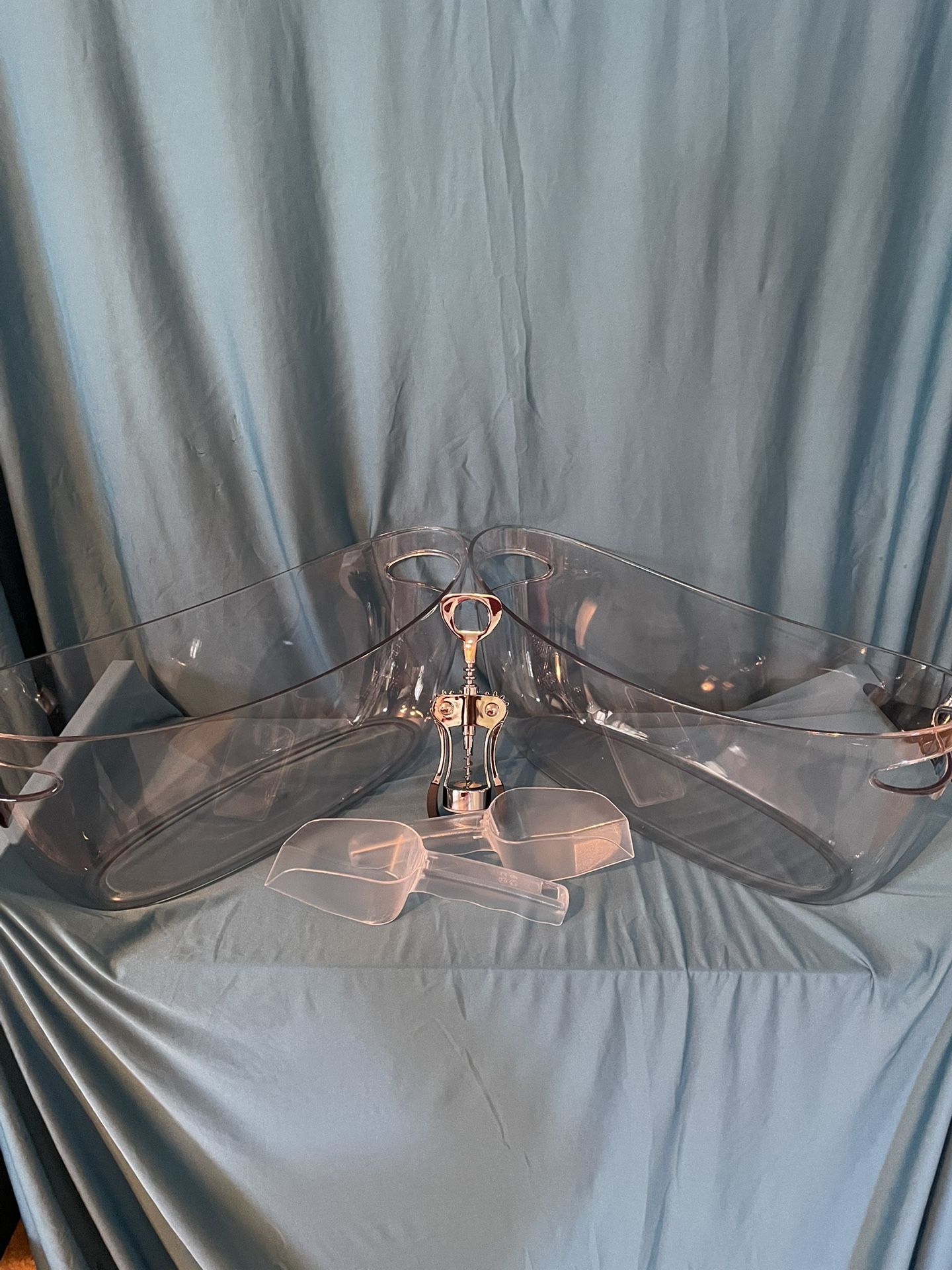2 Pack Ice Buckets with Scoops and Wine Opener