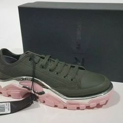 ADIDAS Raf Simons Green Pink Detroit Runner Sneakers