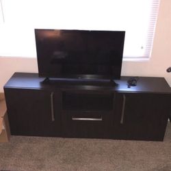 Modern Black TV Stand / Media Console with Storage IKEA besta 