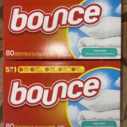 2X Bounce Fabric Softener Dryer Sheets, 80 Count, Fresh Linen