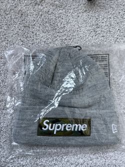 Supreme New Era® Box Logo Beanie - Heather Gray (FW23)