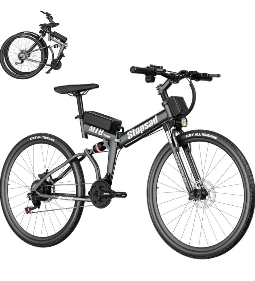 Foldable Electric Bike for Adults 500W Electric Mountain Bike 26'' Ebike 20MPH Adult Electric Bicycles with 48V Removable Battery, Up to 50 Miles, 21 