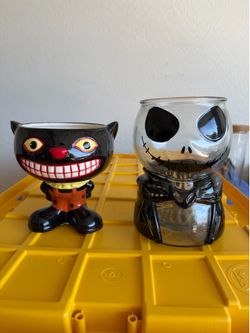 Jack skellington & cat candy bowls