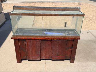 50 Gallon Glass Aquarium with Cherry Red Wood Stand Aquarium (LxWxH: 13.5” x 48” x 17.5”)