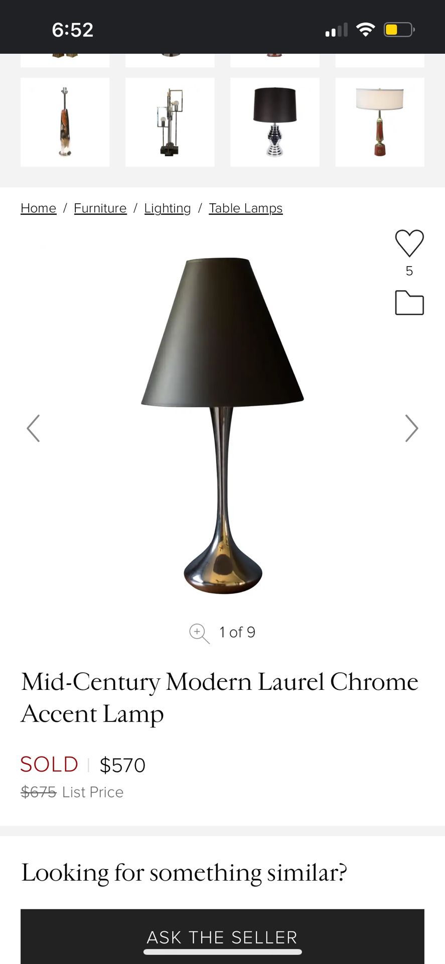 Laurel Chrome Mid Century Lamp 