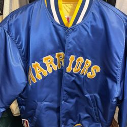 Vintage 80’s Golden State Warriors SATIN Spell-Out STARTER JACKET Size XL!