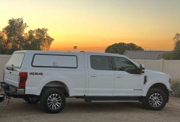 Ford camper A.R.E. Fiberglass v-series for 17-22 ford super duty 6’9 bed Oxford White