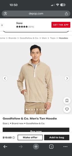 Goodfellow & Co. Men's Tan and Cream Sweatshirt size s new