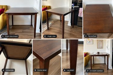 Dark Wood Dining Table / Writing Desk – Compact Apartment Size