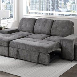 Badeville 2-Piece Sectional with Pull-out & Bed Stools and Left Chaise with Hidden Storage💳Financing Options