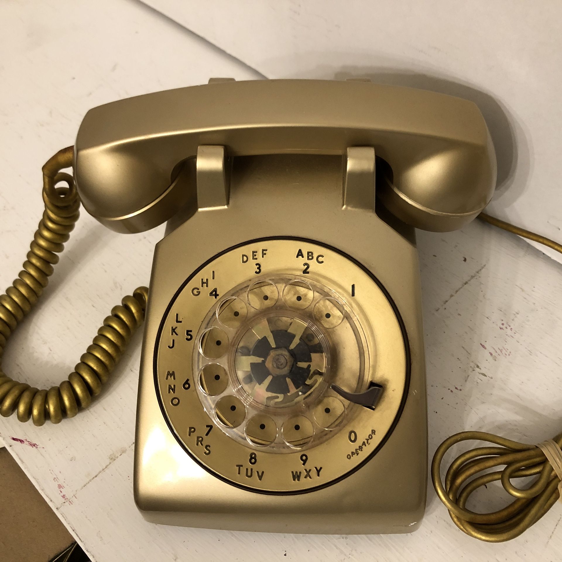 Vintage Rare Gold Rotary Phone