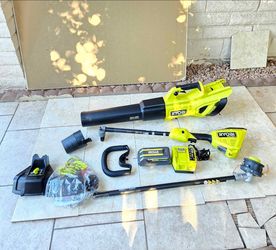 RYOBI 40V HP Brushless Weed Eater EXPAND-IT Attachment Capable String Trimmer & Leaf Blower 650CFM