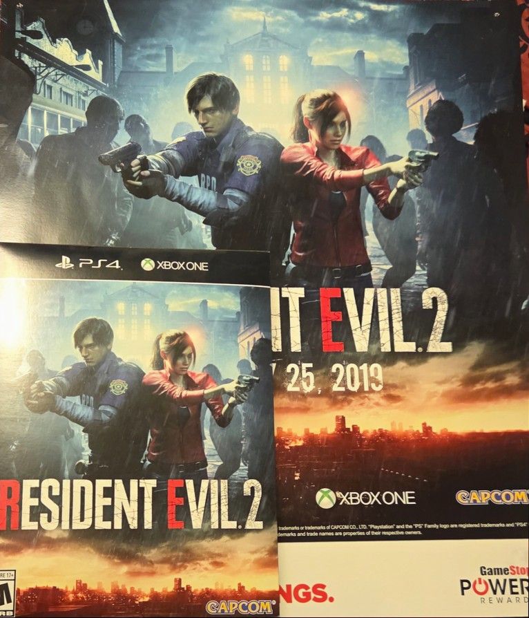 Resident Evil 2 ReMake Promo Poster/Game Box