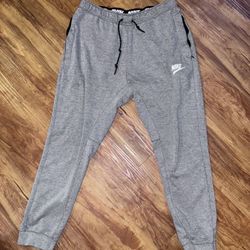 Nike Dri-Fit Gray Fleece Lined Jogger Sweatpants Mens Medium Tapered Sweats Work