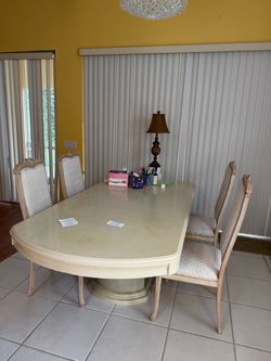 Vintage Dining Table with 4 Chairs