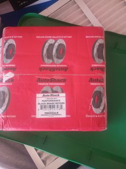 Black Brake Rotors, Drilled and Slotted Brake Rotors