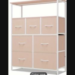 7 Drawer Dresser In Pink 