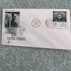 1953 United Nations First Day Of Official Cover 5¢ UN Logo #37