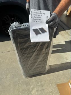 Aluminum RAMP - portable 3 FT size, take anyway. (36”x29”) wide for doorway. Outside steps.