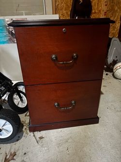 2-Drawer Wood Filing Cabinet Cherry Finish