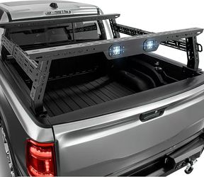 for Maverick Overland 16-24.8" High Truck Bed Racks with 2 LED Lights Compatible with 2022 2023 2024 2025 Ford Maverick, Ladder Rack for Bed Rails (No