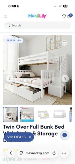 Max and Lily bunk beds with staircase