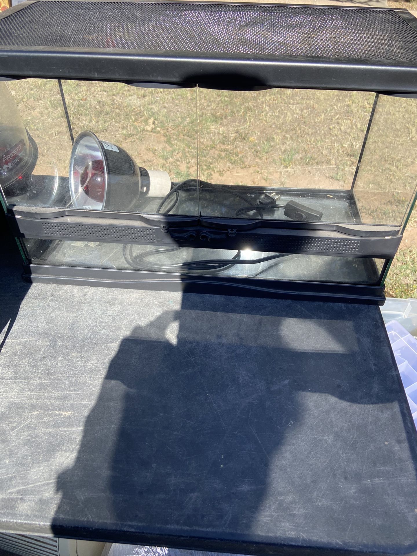 Reptile Tank W/ Heat Lamp