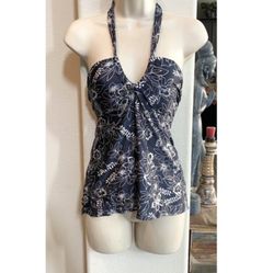 Like new Converse charcoal gray and silver Tankini top. Sz S 