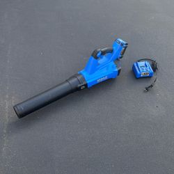 Electric Air Blower, Kobalt 24-volt 500-CFM 120-MPH Battery Handheld Leaf Blower 4.0 Ah