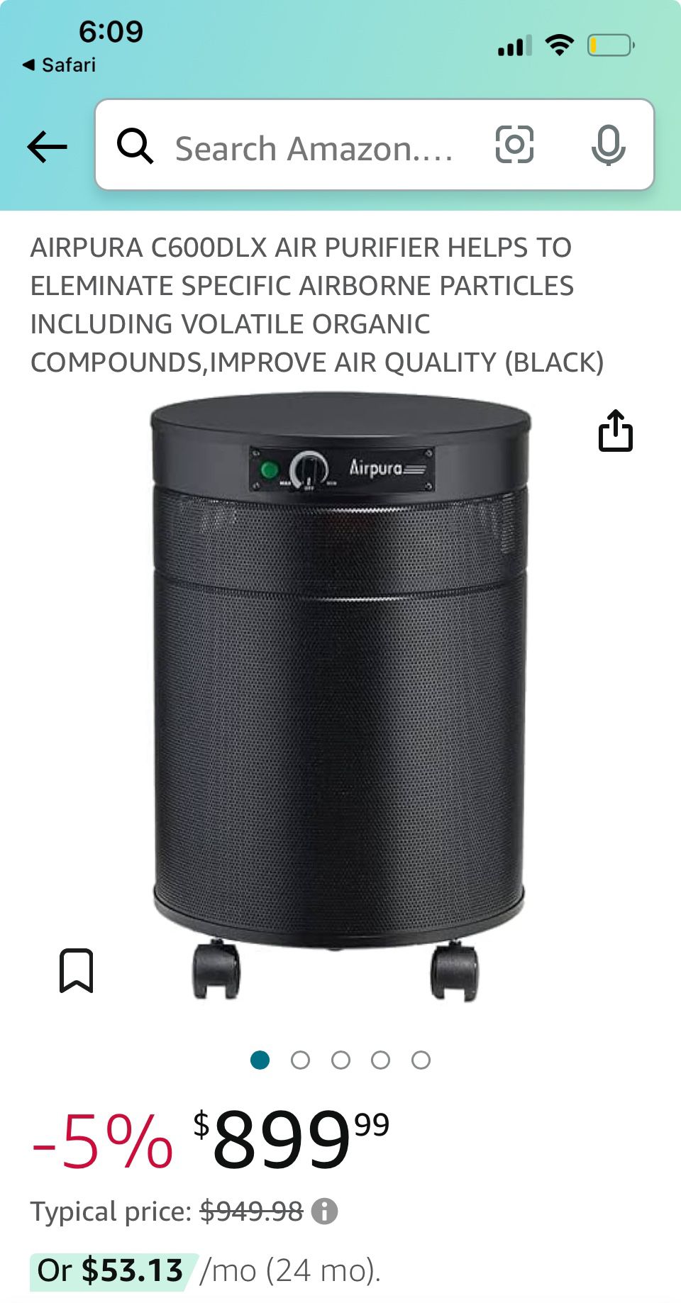 AIRPURA C600DLX AIR PURIFIER HELPS TO ELEMINATE SPECIFIC AIRBORNE PARTICLES INCLUDING VOLATILE ORGANIC COMPOUNDS,IMPROVE AIR QUALITY