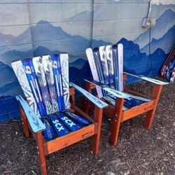 Chair Made From Skis! Customizable! Indoor/outdoor Furniture